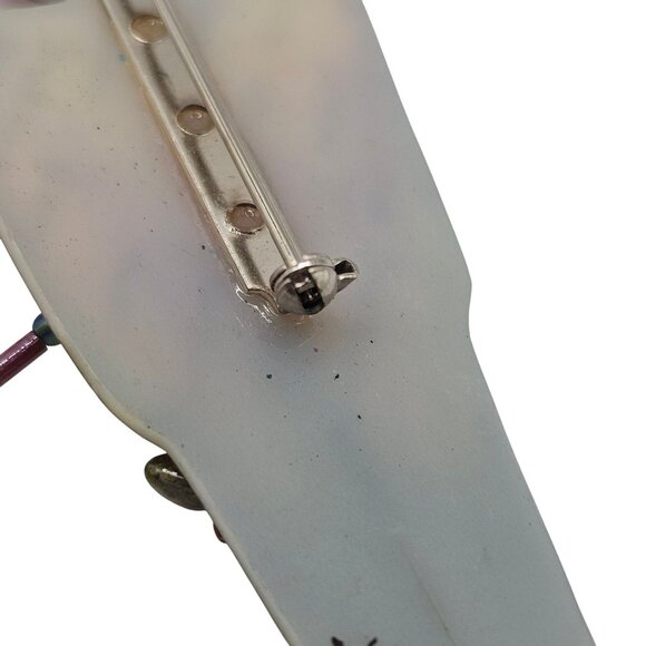 Handmade 90s Brooch Signed Artesian Silhouette Person Indie Pin City Urban - Picture 10 of 11